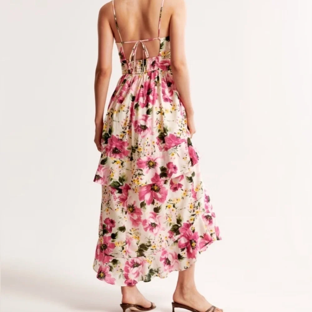 Abercrombie & Fitch colorful flower print maxi dress NWT